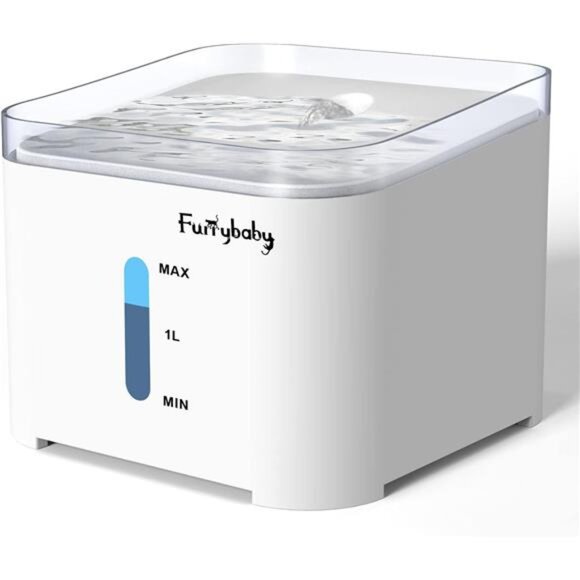 Cat Drinking Water Fountain, LED Automatic Pet Water Dispenser with Water Level - Picture 1 of 7